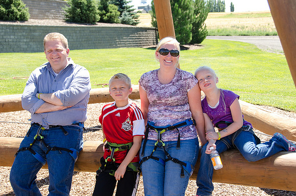 BYU-Idaho Education Week: Strengthening individual and families through lifelong learning. Youth enjoy a little adventure at the Ropes Course.