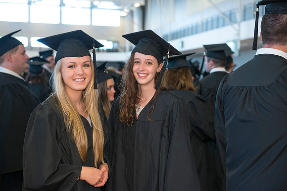 Graduates at BYU-Idaho Summer Graduation. Processional before the start of Commencement.