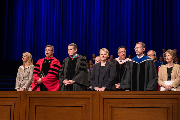 President and Sister Gilbert, Elder and Sister Hallstrom, Mark B. Woodruff and his wife.