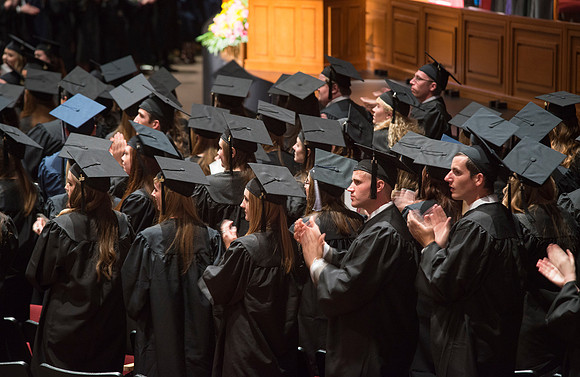 Graduates show appreciation to their faculty and parents.