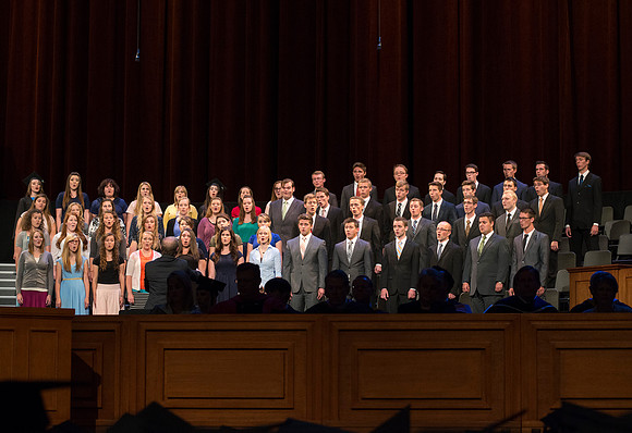 A choir performs at Graduation Commencement.