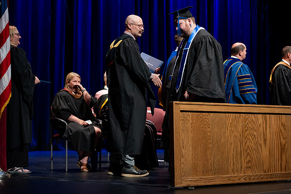 Graduates during convocation for the College of Performing and Visual Arts.