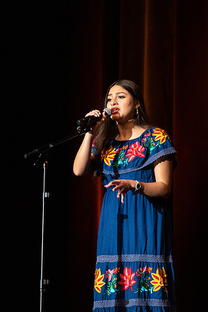 Students participate of the New Student Talent Show in the Hart building.