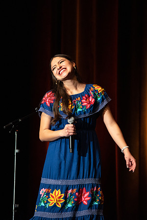 Students participate of the New Student Talent Show in the Hart building.