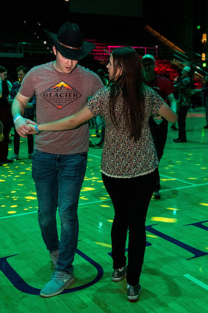 Students participate of the Country Dance Kickoff during the first week of the Winter Semester.