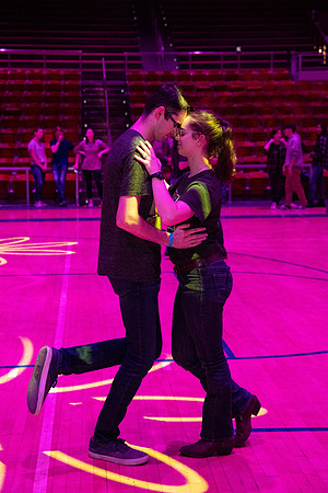 Students participate of the Country Dance Kickoff during the first week of the Winter Semester.