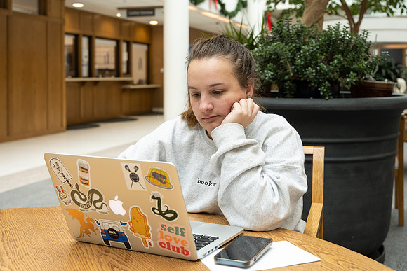 Students during the first week of the semester.