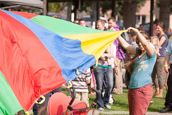 The IT Department, along with family and friends, gather at Porter Park to eat, socialize, and play games.