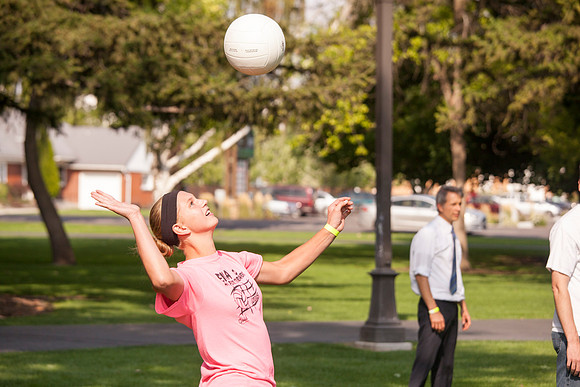 The IT Department, along with family and friends, gather at Porter Park to eat, socialize, and play games.