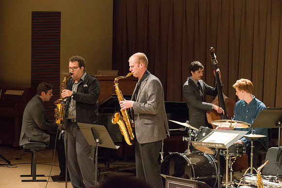 The Jazz Band perform at the Brigham Young University-Idaho Department of Music Showcase.