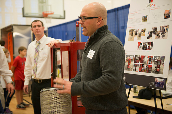 Students present their projects for the Student Research and Creative Works Conference.