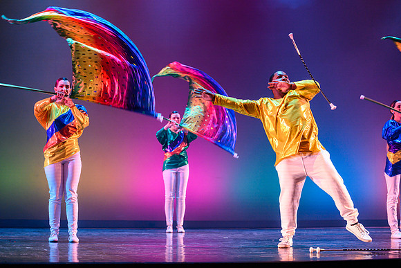 The Department of Theatre and Dance colorful Extravadance performance. Held in the Snow Drama Theatre.