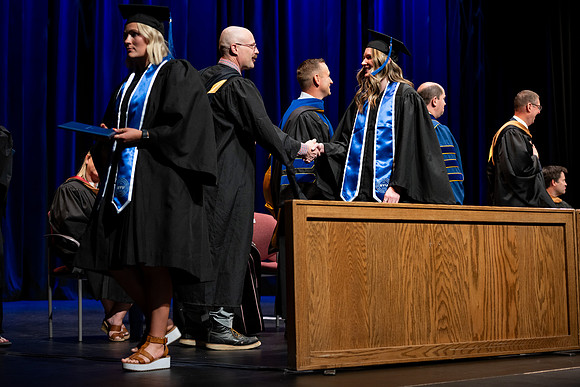 Graduates during convocation for the College of Performing and Visual Arts.