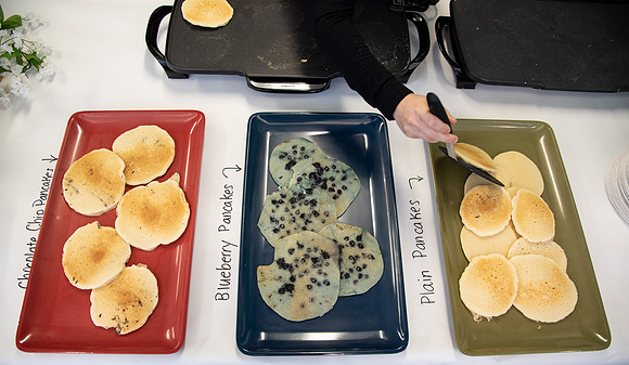 Students socialize and get pancakes at Centre Square.