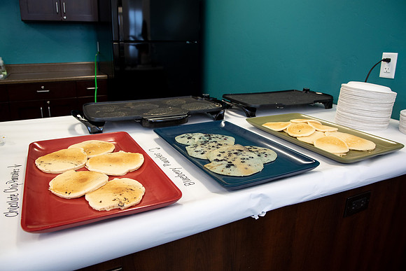 Students socialize and get pancakes at Centre Square.
