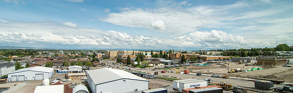 A view of campus from the new dorms that are currently under construction.