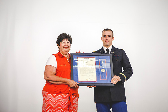 2LT Cheesmore and Sister Janine Clifford during the Commissioning Ceremony.