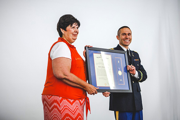 Sister Janine Clifford and 2LT Mars during the Commissioning Ceremony.