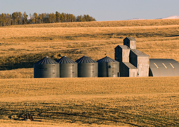 Grain cellars in south eastern Idaho off Highway 33.