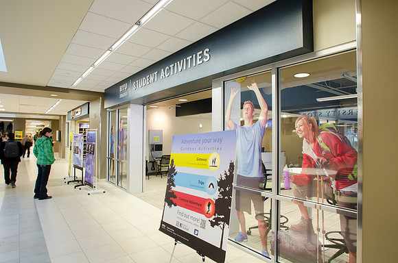 Student Activities Center in the Manwaring Center recieved a recent makeover of it's entrance.