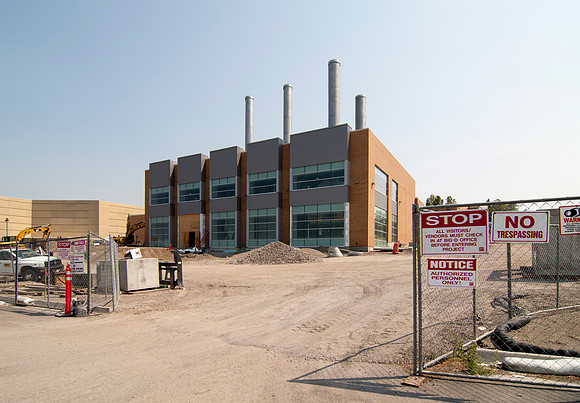 Construction progress on the new heating plant that is scheduled to open in 2016.
