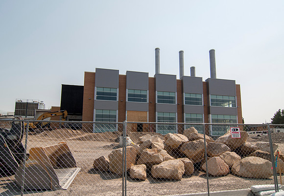 Construction progress on the new heating plant that is scheduled to open in 2016.
