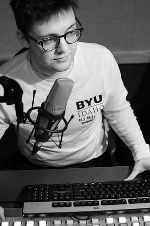Jay Warnick, student radio dj for KBYR/KBYI BYU-Idaho Radio