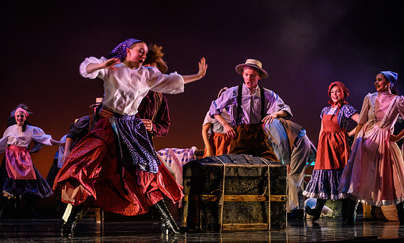 The Department of Theatre and Dance colorful Extravadance performance. Held in the Snow Drama Theatre.