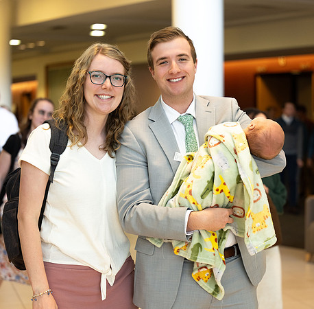 Students in Sunday dress after devotional in the BYU-Idaho Center.