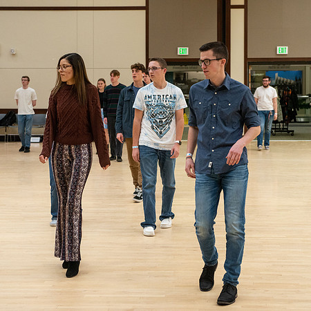 Students learn the basics of Bachata during the weekly social Latin Dance.