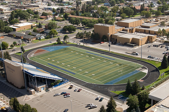 Aerial view of the BYU-Idaho campus in 2007