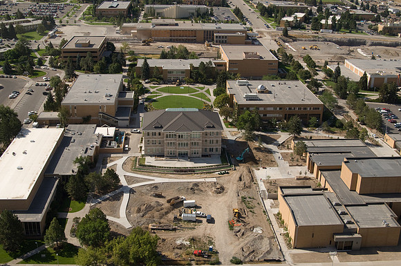 Aerial view of the BYU-Idaho campus in 2007