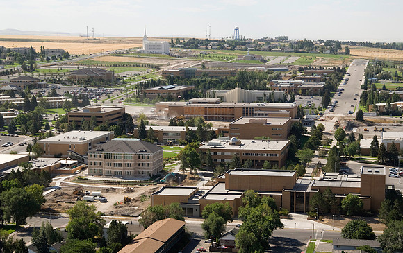 Aerial view of the BYU-Idaho campus in 2007