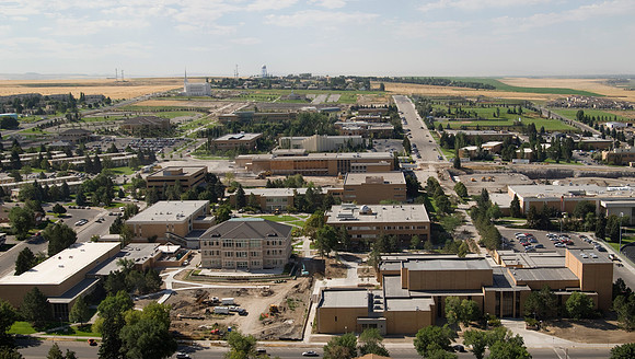 Aerial view of the BYU-Idaho campus in 2007