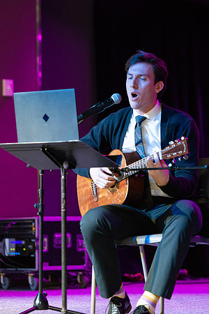 Students share their talents and perform during Open Mic Night in the MC Crossroads.