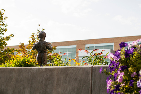 The Bookworm statue during the Summer Semester.