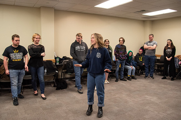 Students audition for the comedy team, Unscripted, and participate of a variety of games in the Manwaring Center.