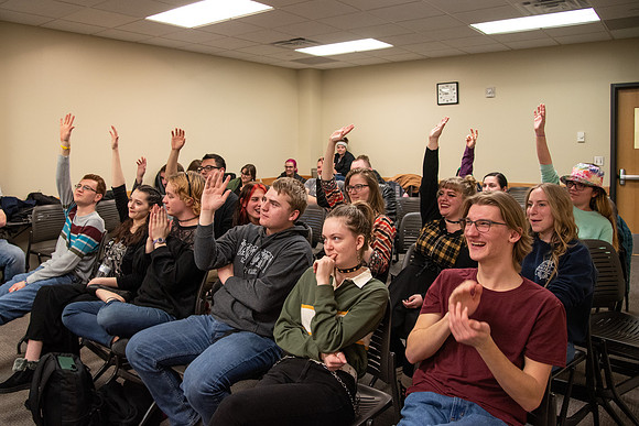 Students audition for the comedy team, Unscripted, and participate of a variety of games in the Manwaring Center.