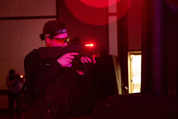 Students enjoy the weekly Laser Tag in the MC Ballrooms.
