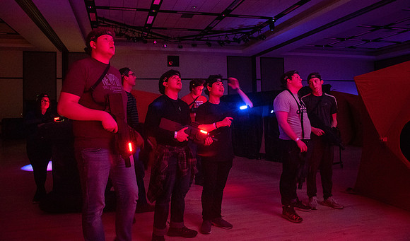 Students enjoy the weekly Laser Tag in the MC Ballrooms.