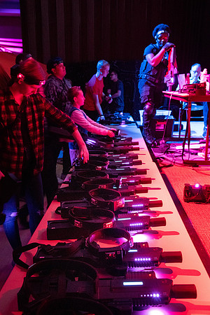 Students enjoy the weekly Laser Tag in the MC Ballrooms.