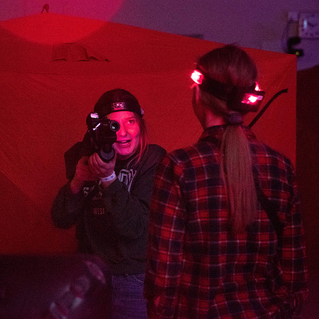 Students enjoy the weekly Laser Tag in the MC Ballrooms.