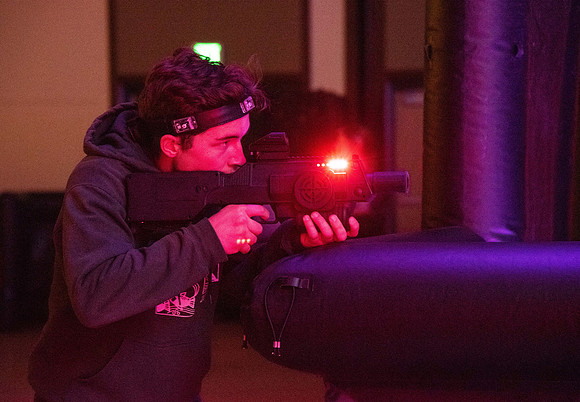 Students enjoy the weekly Laser Tag in the MC Ballrooms.