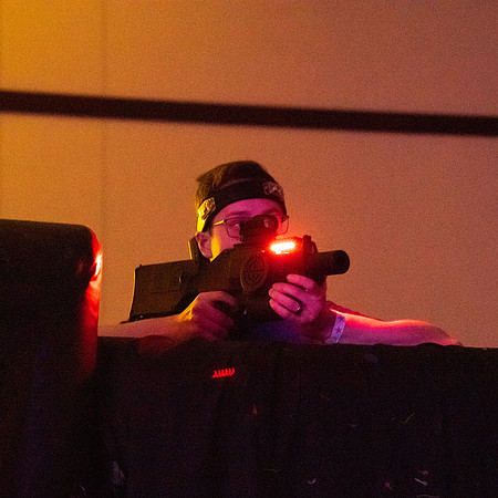 Students enjoy the weekly Laser Tag in the MC Ballrooms.