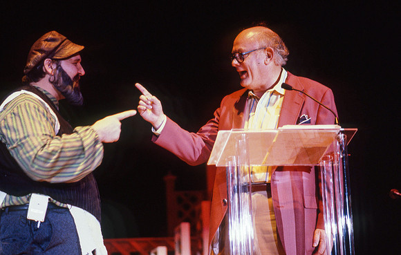 Gordon Jump, right, and another theatre member perform on Centennial Spectacular Night.
