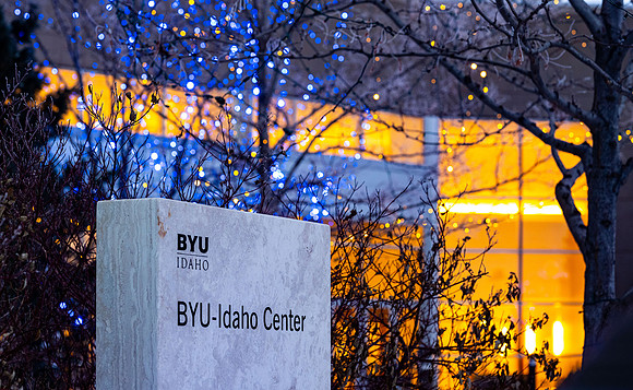 BYU-Idaho Center and Christmas lights