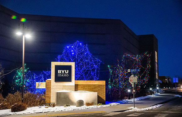 BYU-Idaho Center and Christmas lights