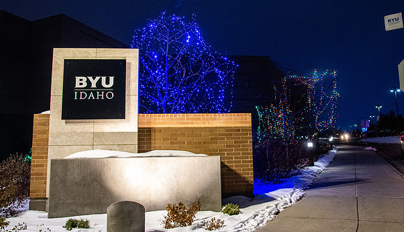 BYU-Idaho Center and Christmas lights