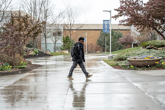 Snow And Students On Campus- April 2026