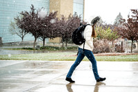 Snow And Students On Campus- April 2026